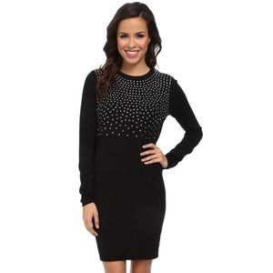 MICHAEL KORS Black Sweater Dress with Silver Studs
